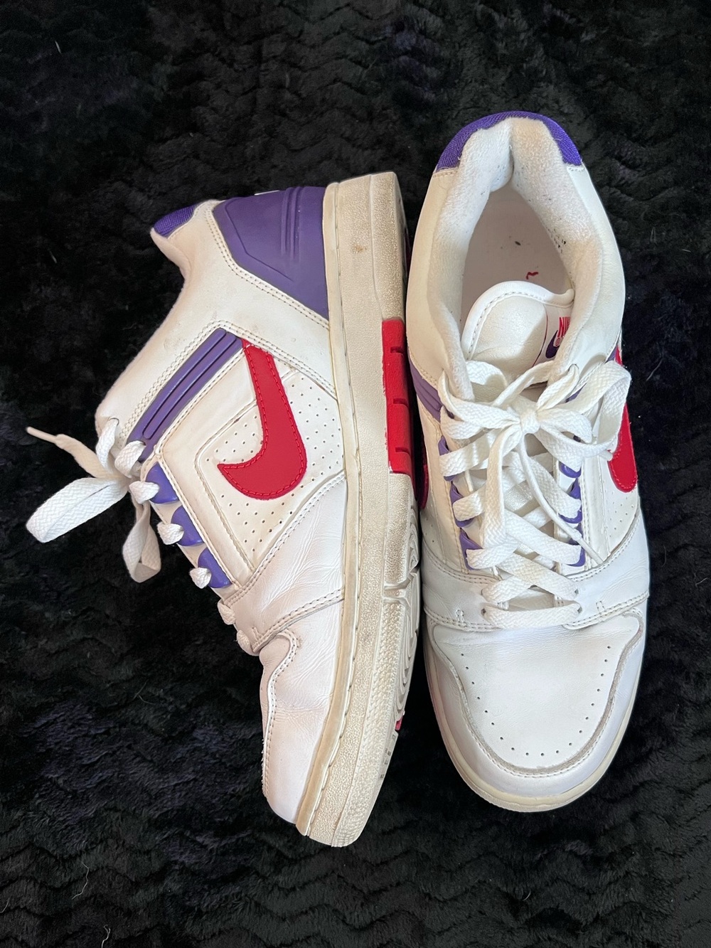 Nike Air Force 2 Sneakers with Red Swoosh and Purple Accents Size 9 - Picture 4 of 9